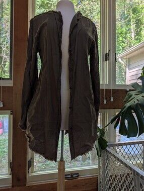 Tribe Kelley Eye See You Longliner Green Button Down Size Large
